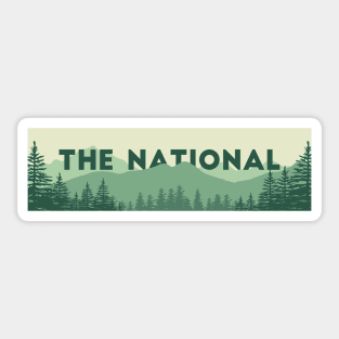 The National Band Logo Forest and Mountains Sticker